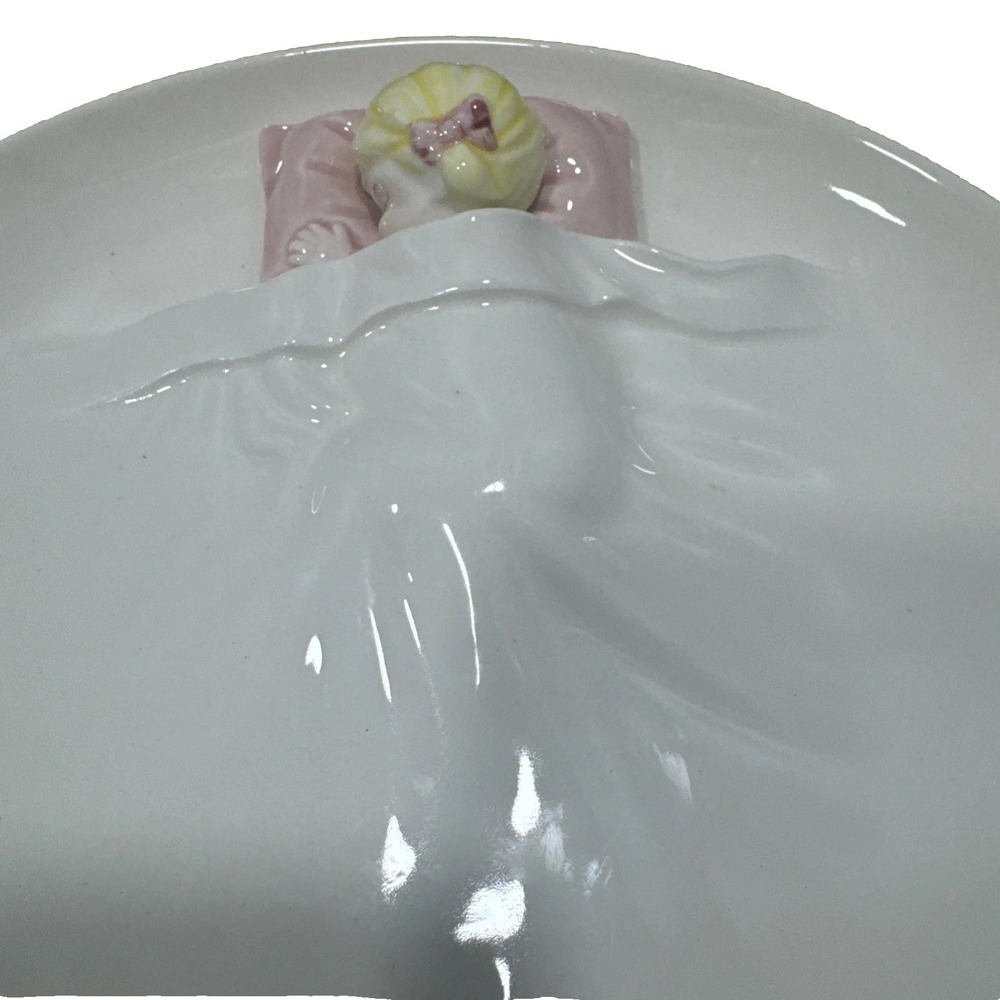 Decorative Plate Sleeping Baby Girl Nursery Room Shabby Wall Shelf Japan‎ Shower